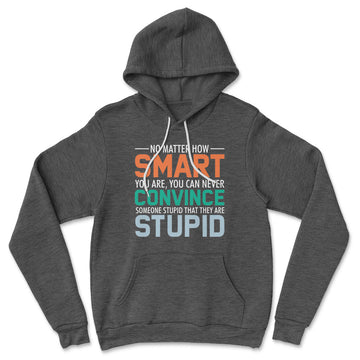 You Can Never Convince Someone Stupid That They Are Stupid Hoodie in Dark Grey Heather color
